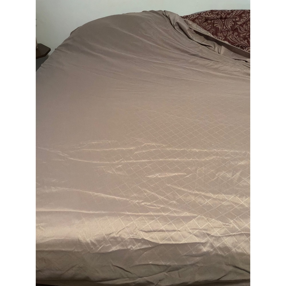 Unbranded Satin Sheet Set Unisex Queen Taupe Good Diamond Jacquard Bedding